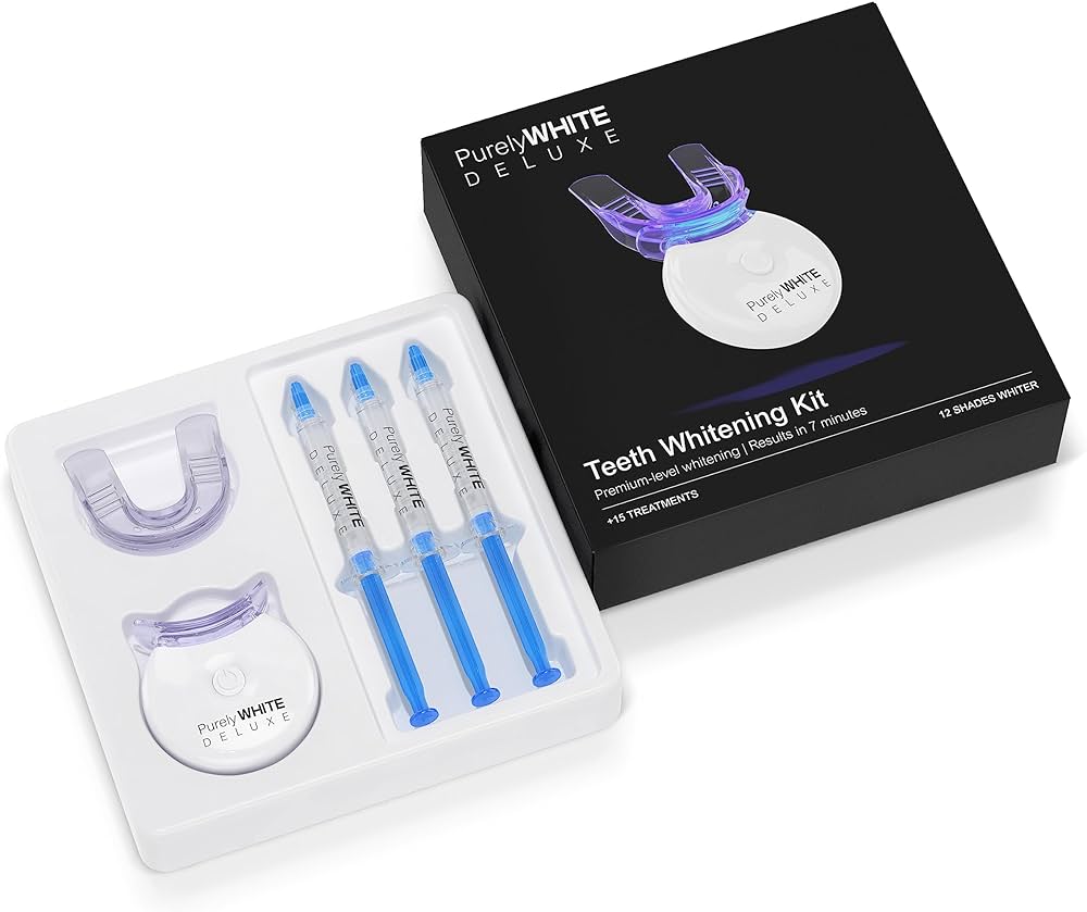 PurelyWHITE DELUXE Teeth Whitening Kit Complete LED Teeth Whitening